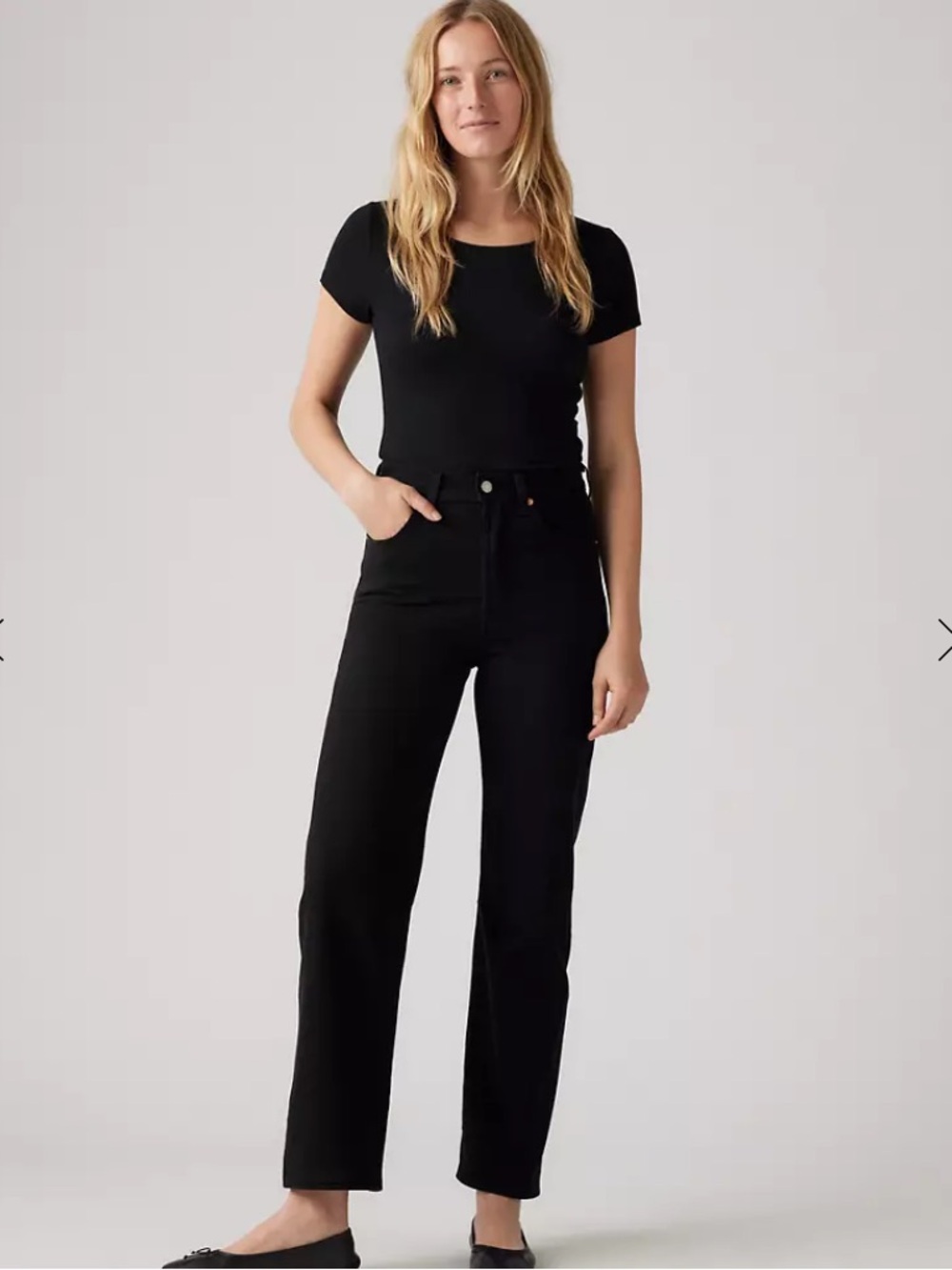 Levi’s Ribcage Straight Ankle Black High Rise Jeans Size 26